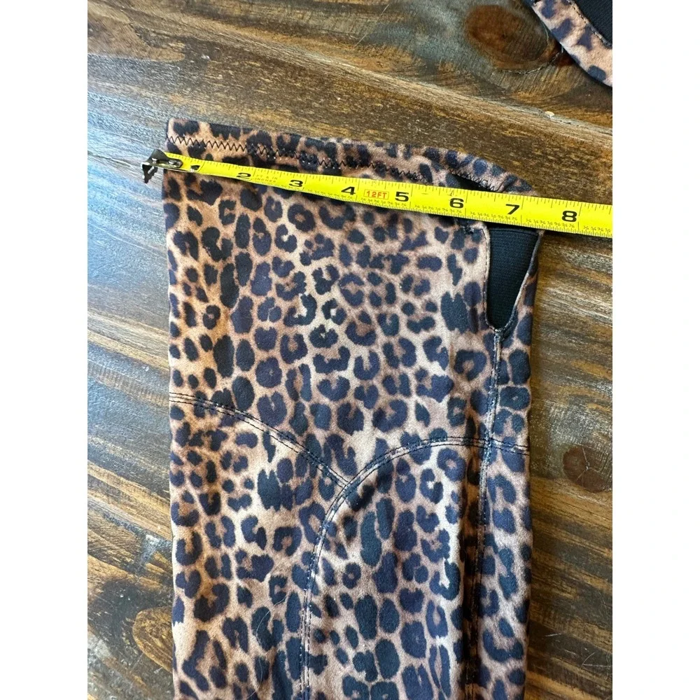 Marc Fisher‎ Leopard Print Over The Knee Block Heel Boots Brown Tan Woman's 8M